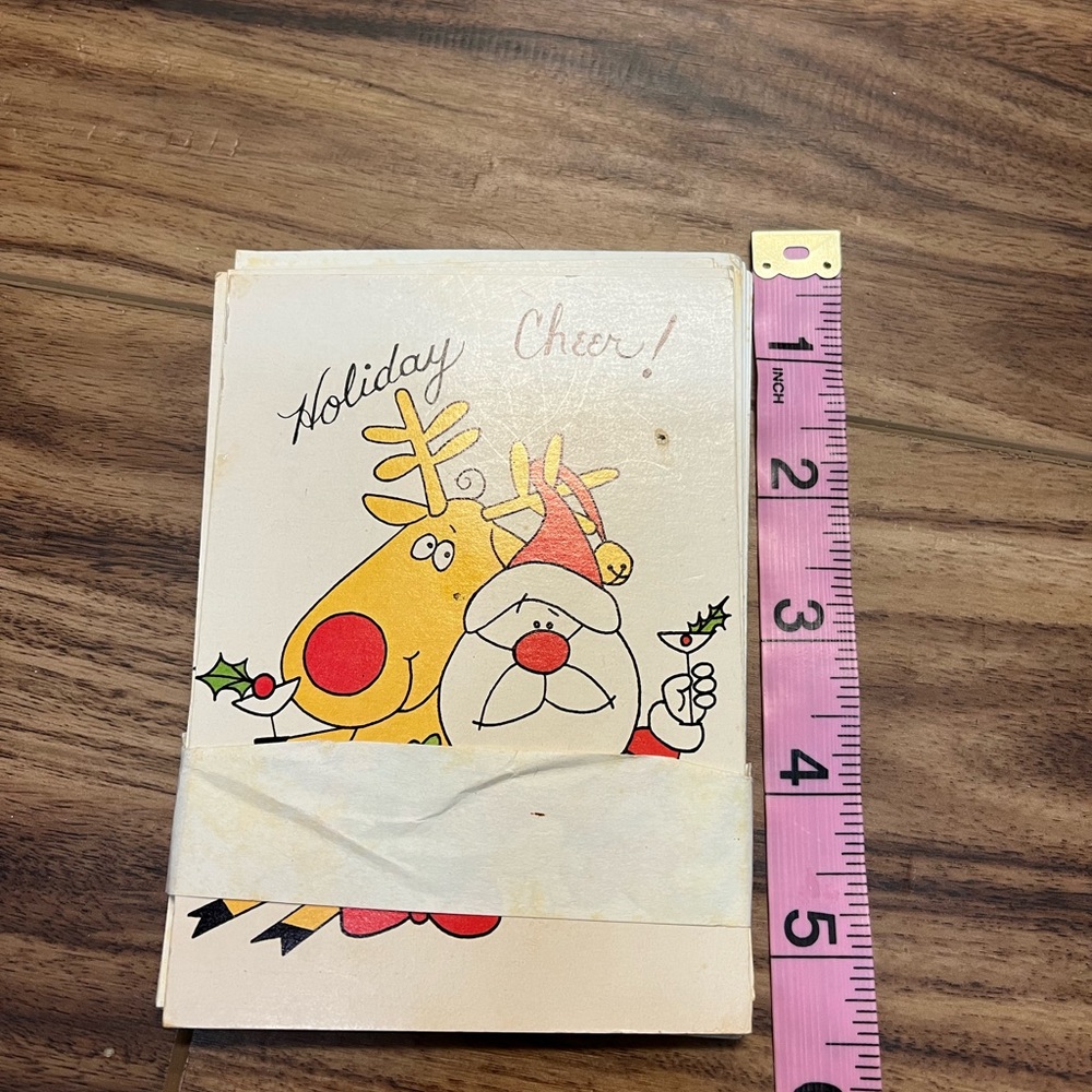 - Set of 8 Vintage Paper Art Holiday Cheer! Invitations